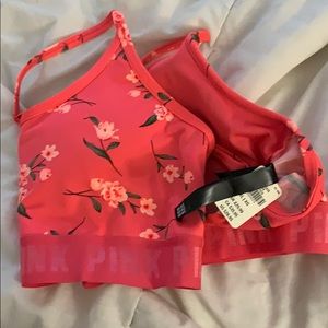 Pink Victoria’s Secret sports bra